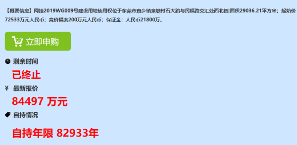 昆明东莞一商住地无人竞拍情况下，从8000万元拍至30亿元